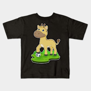 Giraffe Soccer player Soccer Kids T-Shirt